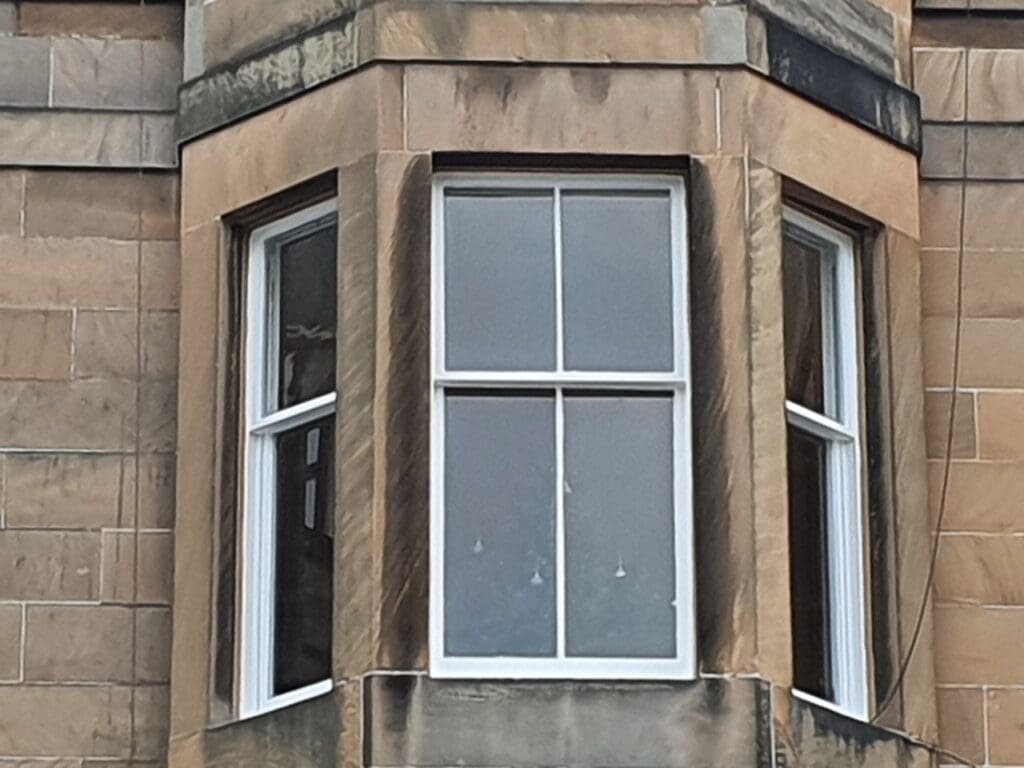 Beautifully painted sash windows